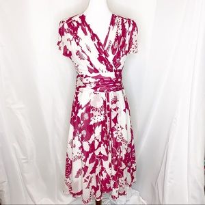 Prize Floral Silk Faux Wrap Dress